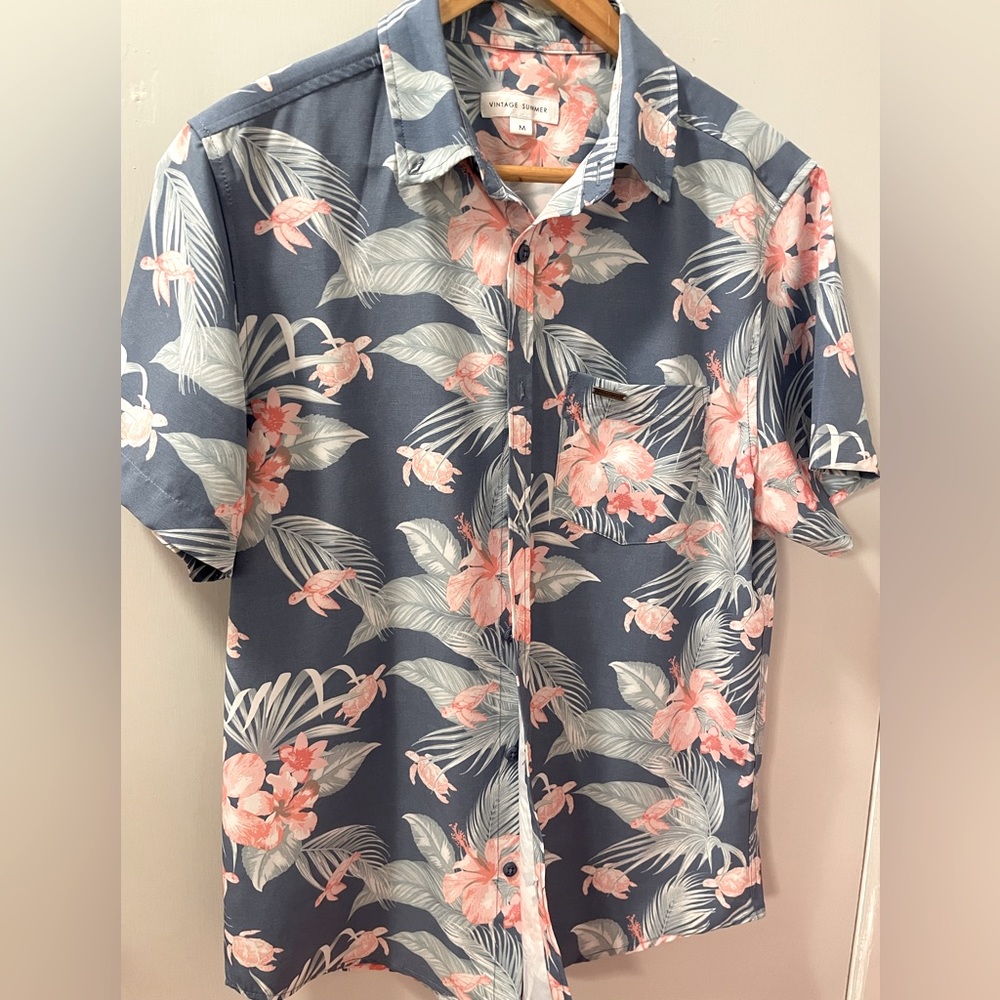 Regular Fit Tropical Print Shirt - Vintage Summer